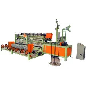 Automatic chain link wire mesh weaving and fence making machine