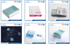 하이 퀄리티 실험실 공급 7109 유리 현미경 슬라이드 광택 가장자리 또는 잘라 가장자리 다채로운 한쪽에 젖빛 한쪽 끝 - Product Image 4