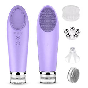 Multi Head nettoyage en profondeur du <span class=keywords><strong>visage</strong></span> Eye Spa Warm Massage Skin Care Brush Waterproof Soft Silicone Face cleaning Brush - Product Image 2