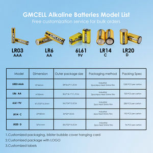 GMCELL долговечные 1,5 В первичные сухие батареи Um4 Lr03 Lr6 <span class=keywords><strong>AA</strong></span> AAA щелочные батареи с CE MSDS ROHS сертификат достижения - Product Image 6