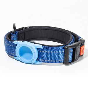 AirTag 개 목걸이 개를위한 맞춤형 소프트 라이닝 에어 태그 칼라 개를위한 조정 가능한 반사 애완 동물 목걸이 - Product Image 4