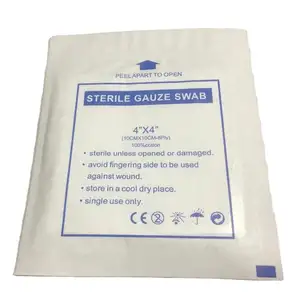 Garza medica tampone di spugna sterile 100% tessuto di cotone garza chirurgica pad 10 centimetri quadrati 8 strati dental hospital garza di swap 4x4