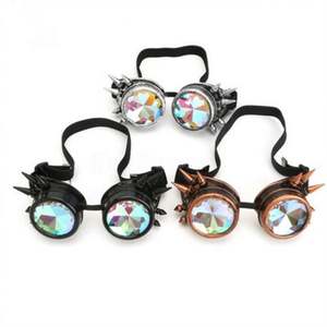 Lunettes de soleil steampunk rétro personnalisées avec logo, verres colorés, style vintage, pour hommes et femmes, lunettes kaléidoscope punk - Product Image 2