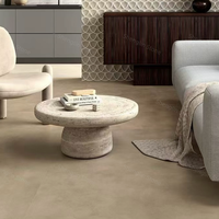 Table basse en marbre travertin naturel, design patchwork personnalisé, table modulaire en pierre artisanale