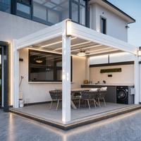 Pergola en aluminium, système de toiture à lames orientables, toit à lames imperméable
