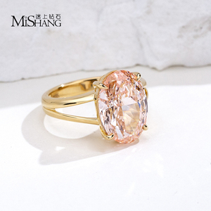 Anillo de Compromiso de Diamante Rosa de Laboratorio con Corte Ovalado de 9 Quilates, Oro Blanco de 18 Quilates, Certificado IGI, Joyería Fina MSR-2055 para Mujer - Product Image 3