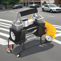 Compresseur d'air automobile double cylindre M4 AC-112B 12V avec manomètre de pression des pneus, construction en plastique, 30 mm, 280 W