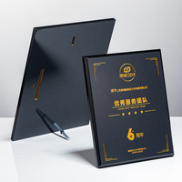 Trofeos de Madera y Fibra de Carbono Negros con Logotipo Personalizado al por Mayor, Premios de Honor para Empresas, Placas de Autorización Comercial