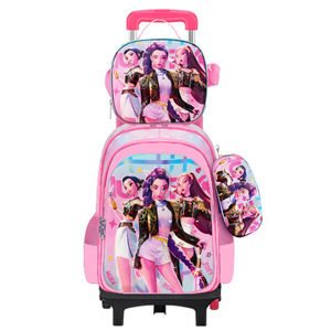 Juego <span class=keywords><strong>de</strong></span> Tres Piezas <span class=keywords><strong>de</strong></span> Mochila Escolar con Ruedas Universales para Estudiantes <span class=keywords><strong>de</strong></span> Primaria, Lonchera y Estuche para Lápices, Diseño <span class=keywords><strong>de</strong></span> Anime y Dibujos Animados - Product Image 3