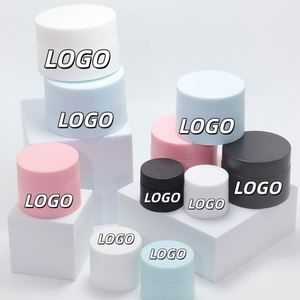 Pot cosmétique de luxe vide en plastique PP dépoli à double paroi, blanc, rose, bleu, pour crème visage et corps, 5g, 10g, 15g, 30g, 50g, 100g, 150g - Product Image 1