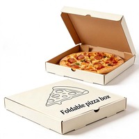 Boîte d'emballage pour pizza, burger, frites, ailes de poulet, pliable, plate, jetable, biodégradable, boîte en papier personnalisée
