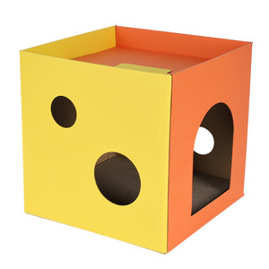 Juego de cajas rascadoras para gatos, diseño de cubo rosa y blanco, fácil de montar, para gatos, para todas las estaciones, estilo minimalista - Product Image 2