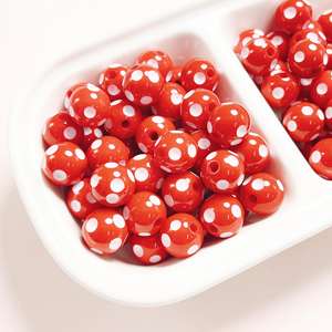 12mm Fun Polka Dots Percé Résine Perles En Vrac Mignon Coloré DIY Main Bijoux Accessoires En Plastique Acrylique & Lucite - Product Image 6