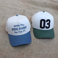 Hoge kwaliteit groothandel op maat geborduurde logo 5-panel snapback caps tweekleurige katoenen baseball caps contrastkleurige petten