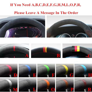 Housse de volant de voiture en cuir véritable noir et daim pour Renault <span class=keywords><strong>Megane</strong></span> 2008-2016 Fluence (ZE) 2010-2016 Kangoo 2014-2019 - Product Image 5
