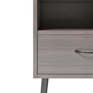 Comodino moderno con cassetto e ripiano aperto per camera da letto o soggiorno - Product Image 5