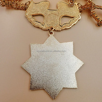 Badge personnalisé en laiton pentagramme plaqué or 24 carats, médaille porte-bonheur de championnat sans nickel, logo 3D personnalisé