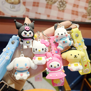 Llavero de Silicona con Diseño de Kuromi Melody Sanrio, Lindo Llavero de Dibujos Animados con Forma de Rana, Perro, Pingüino, para Bolsos de Mujer, Venta al por Mayor - Product Image 1