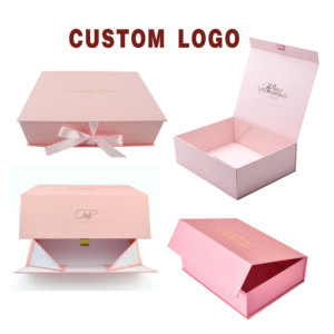 Custom Luxury brand Cardboard Gift Box Luxury Box With Changeable Ribbon And Magnetic Closure Folding Big Gift Boxes Set