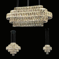 Nouvelle Suspension LED de Luxe en Acier Inoxydable et Cristal, Hauteur Réglable, pour Salon et Chambre à Coucher, Modèle 2026