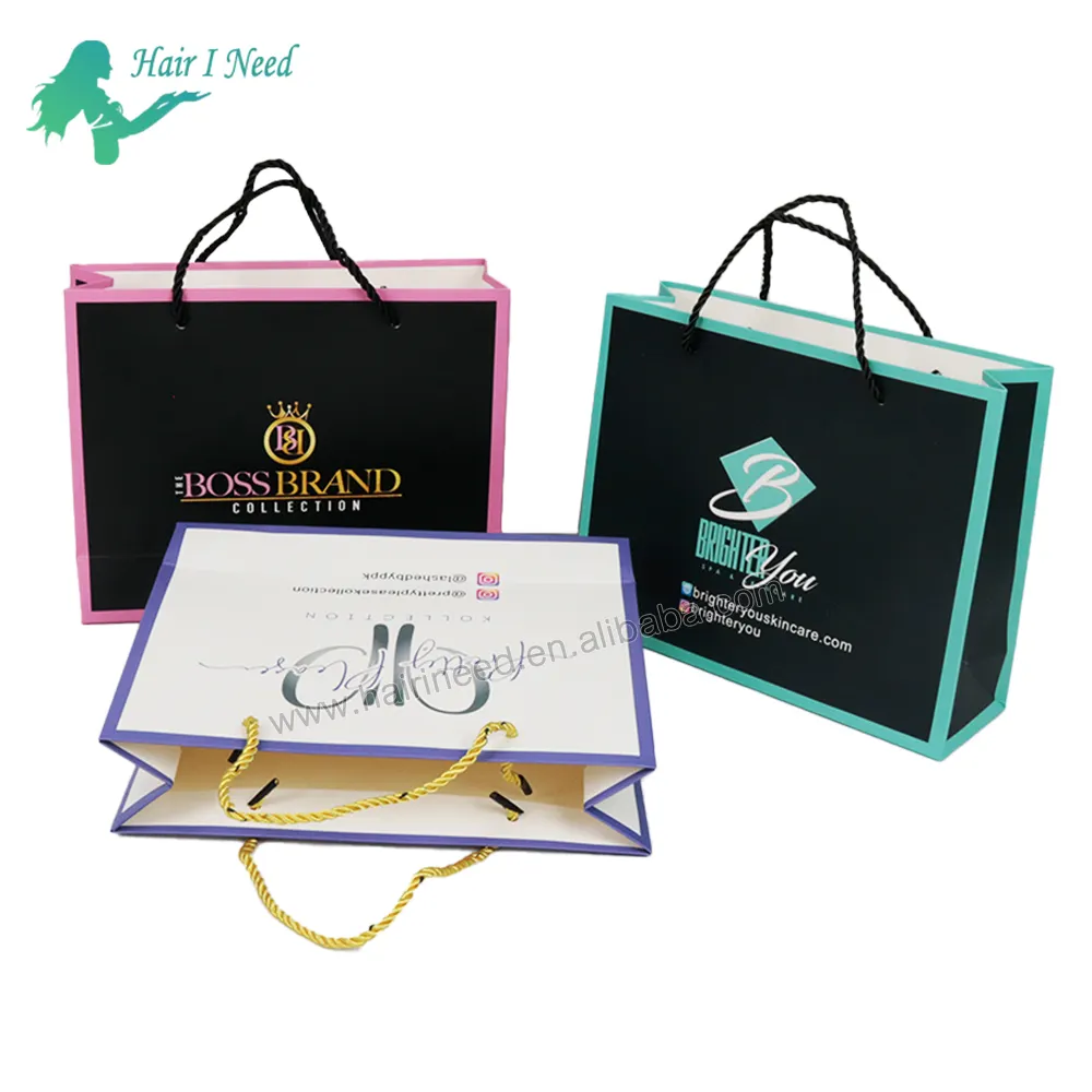 environmental and recycle strong custom shopping paper bag with handle