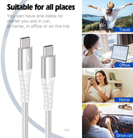Personnalisé Chine prix usine USB c à c câble 60W 3A câble de charge rapide pour Android Xiaomi