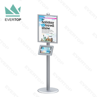 LSF04-C Trade Show bingkai Poster lantai Stand w rak brosur Anti pencurian penutup untuk iPad Tablet Display Stand untuk pameran