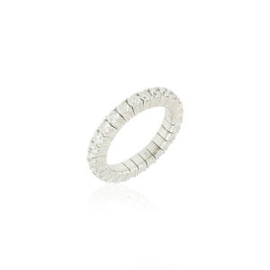 Anillo de eternidad de oro blanco más vendido con diamantes de talla brillante redonda, exquisito anillo de eternidad de plata de ley. - Product Image 3