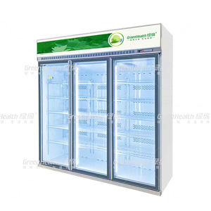 Utilisation commerciale étage debout <span class=keywords><strong>deux</strong></span> portes <span class=keywords><strong>porte</strong></span> en verre verticale réfrigérateur congélateur vitrine - Product Image 5