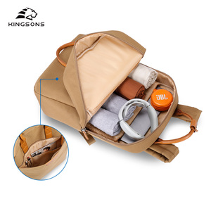 Kingsons Men's <b>Backpack</b> <b>Lightweight</b> Solid Color 20L Interior Zipper Pocket Leisure Travel <b>Backpack</b> With Soft Handle - Product Image 1