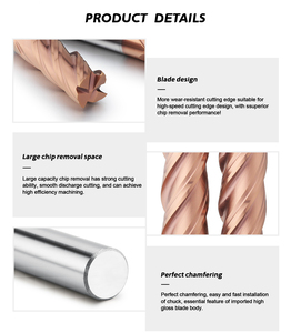 Fraise en bout de carbure de DOHRE <span class=keywords><strong>UEX</strong></span> fraise en bout carrée de 4 cannelures fraise élevée fortement précise de la dureté 60 - Product Image 4