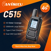 Radio XIN POC ANYSECU Jangkauan Bicara Jauh 4G C515 dengan Kartu SIM, Bekerja dengan REAL PTT Gxin POC dengan M12C-NA, Band EU US
