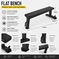 Banc plat commercial ZY robuste pour entraînement musculaire avec poids libres – Équipement professionnel pour clubs de fitness et projets de salles de sport