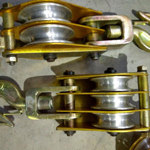 Poulie de traction à roue simple/double/triple en alliage d'aluminium avec corde en chanvre 1T-10T avec plaque en fer pour équipement de camion - Product Image 2