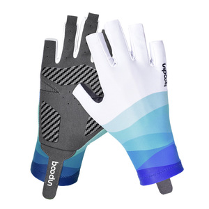 Guantes de pesca sin dedos de silicona antideslizantes para pesca al aire libre, protección de la palma para hombre, azul océano, blanco, negro, gris - Product Image 2