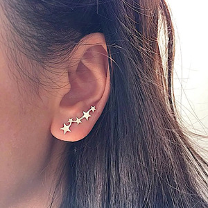 Star <b>Cuff</b> <b>Earrings</b> Gold Plated Zinc Alloy Unisex Fashion Jewelry E2302 Star Shape Metal <b>Ear</b> <b>Cuffs</b> - Product Image 3