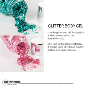 Gel corporel scintillant Handaiyan Teras pour cheveux, front, yeux, visage, bouche, paillettes laser, flash ultraviolet, peinture corporelle quotidienne pour festival - Product Image 5