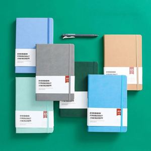 Factory Wholesale Custom Logo Printed A5 Diary Notebook with Elastic Strap Paper Cover Sewing Binding Green Gift Option - Product Image 2