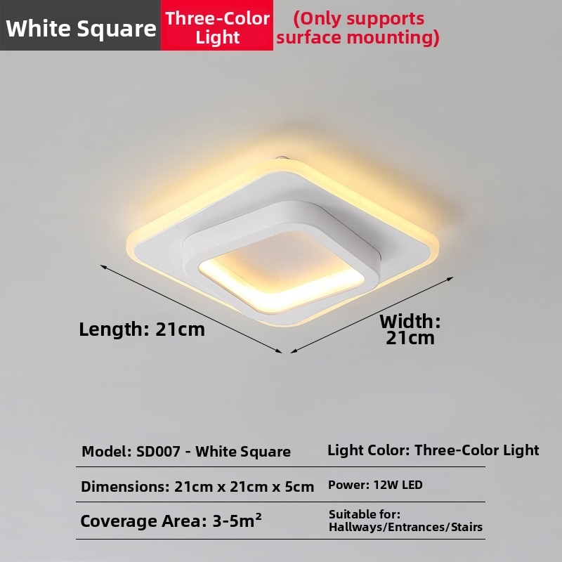 White - Oblique Square 21CM [Three-Color Light]