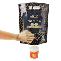 Pochettes souples à double fond durables en plastique jetable avec bec verseur, impression en héliogravure, pour vin et boissons, avec robinet de versement et fermeture hermétique