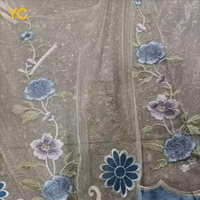 Vente de liquidation en usine broderie tissu de rideau en velours de bonne qualité pour la vente en gros