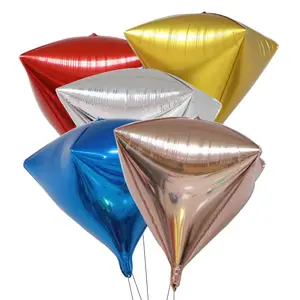 24Inch 4D Geometric Triangle 3D Diamond Shaped Foil Balloon Globos Birthday Party Wedding Decoration