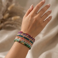 Bracelet extensible tendance en pierres naturelles facettées, perles dorées faites à la main, bracelets en pierres précieuses pour femmes