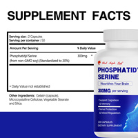 Capsules de phosphatidylsérine - Extrait de soja non OGM standardisé à 20 %, complément alimentaire à base de plantes pour soutenir la santé cérébrale