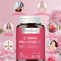 GlowLeaf Herbal Huile d'onagre Capsule molle Entretien Ovaires Santé 1300mg