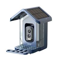 Mangeoire intelligente pour oiseaux avec caméra IA, panneau solaire, détection PIR 2.5K HD, étanche IP66, en ABS durable, pour surveillance de la faune en extérieur
