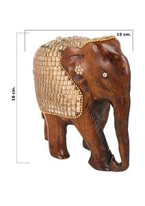 Handcrafted Wooden <b>Elephant</b> <b>Decor</b> Bohemian Style Artistic Tabletop Ornament Rustic Home Accent Indoor Living Room Art Piece - Product Image 3