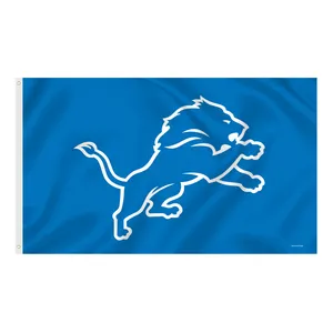 Spanduk olahraga tim Detroit dengan desain terbaru bendera singa Harga bagus 3x5FT
