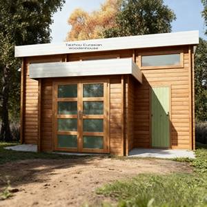 Casa de madera para cochera con cobertizo para herramientas, casa de jardín, cabaña de madera barata, salón de té, casa de madera prefabricada para vivir - Product Image 3