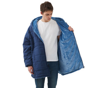 Veste surdimensionnée de style couverture imperméable en <span class=keywords><strong>polaire</strong></span> personnalisée pour l'hiver sweat à capuche pour famille adultes avec capuche - Product Image 1